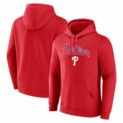 Philadelphia Phillies Team Lockup Pullover Hoodie Red