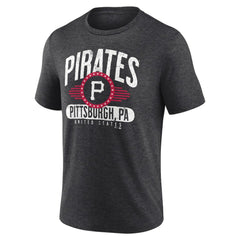 Pittsburgh Pirates Badge of Honor Tri-Blend T-Shirt Charcoal