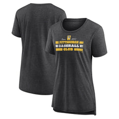 Pittsburgh Pirates Women's Power Swing Tri-Blend T-Shirt Gray