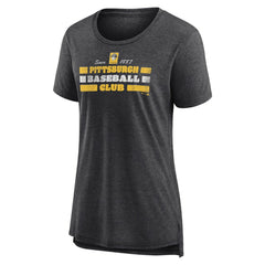 Pittsburgh Pirates Women's Power Swing Tri-Blend T-Shirt Gray