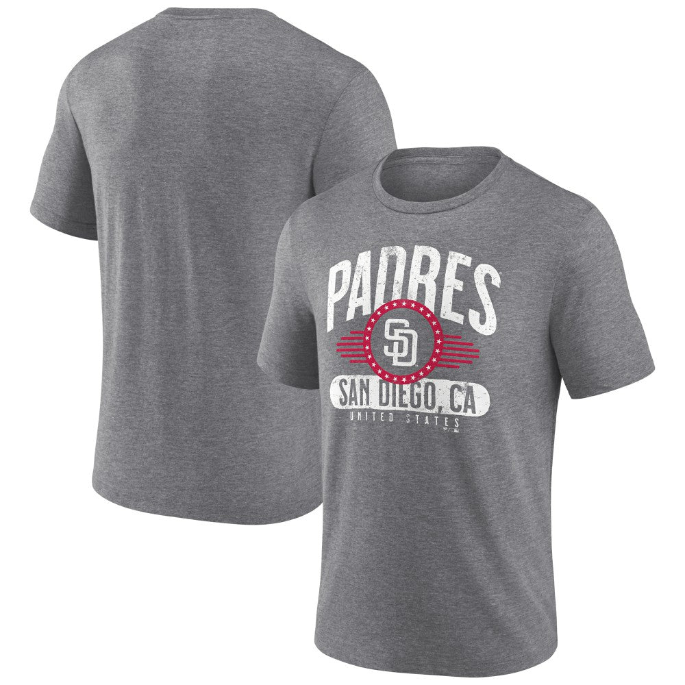 San Diego Padres Badge of Honor Tri-Blend T-Shirt Heather Gray