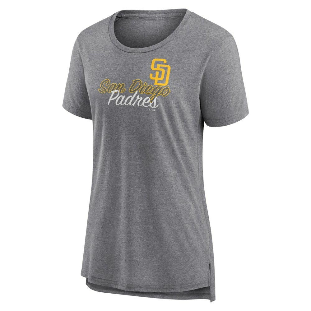 San Diego Padres Women's Practice Time Tri-Blend T-Shirt Gray