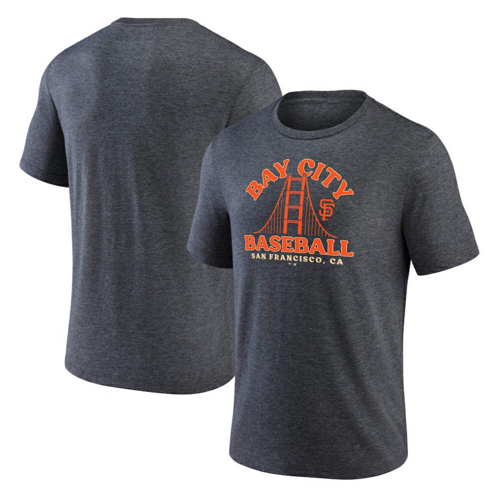 San Francisco Giants Bay City Baseball Tri-Blend T-Shirt Charcoal