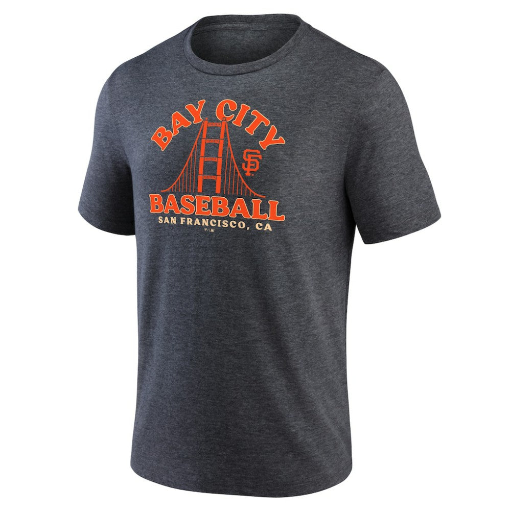 San Francisco Giants Bay City Baseball Tri-Blend T-Shirt Charcoal