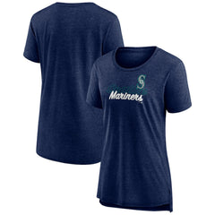Seattle Mariners Women's Practice Time Tri-Blend T-Shirt Navy