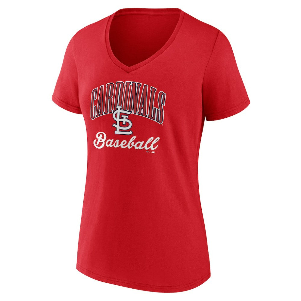 St. Louis Cardinals Women's Victory Script V-Neck T-Shirt Red