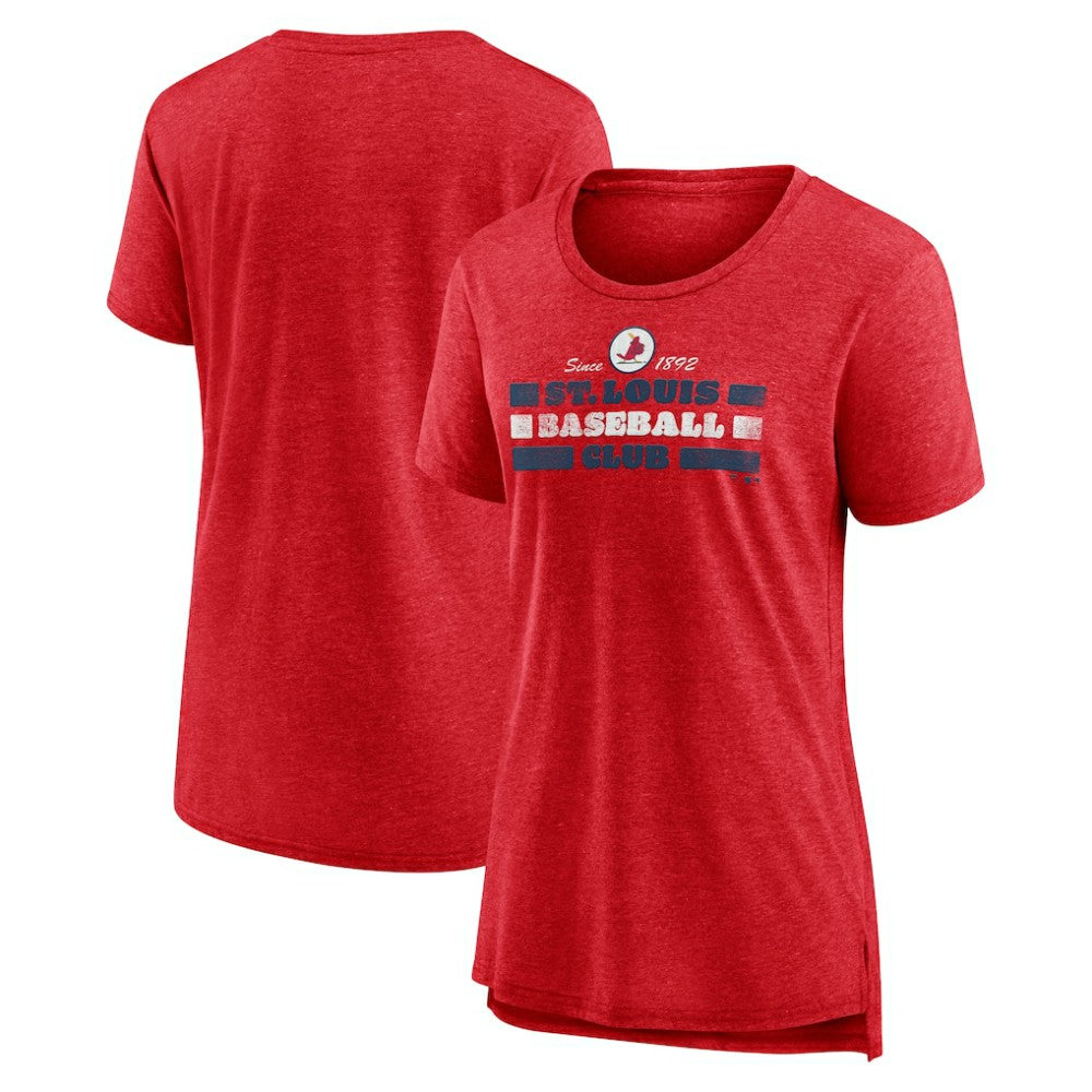 St. Louis Cardinals Women's Power Swing Tri-Blend T-Shirt Red