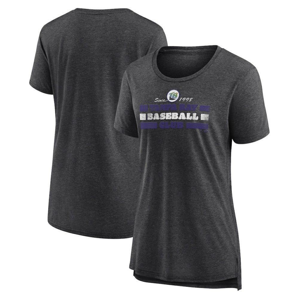 Tampa Bay Rays Women's Power Swing Tri-Blend T-Shirt Gray