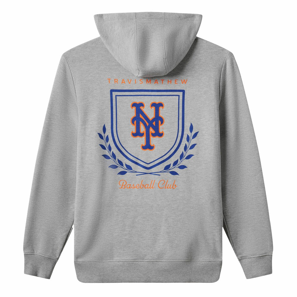 New York Mets TravisMathew Fleece Stadium Hoodie Gray