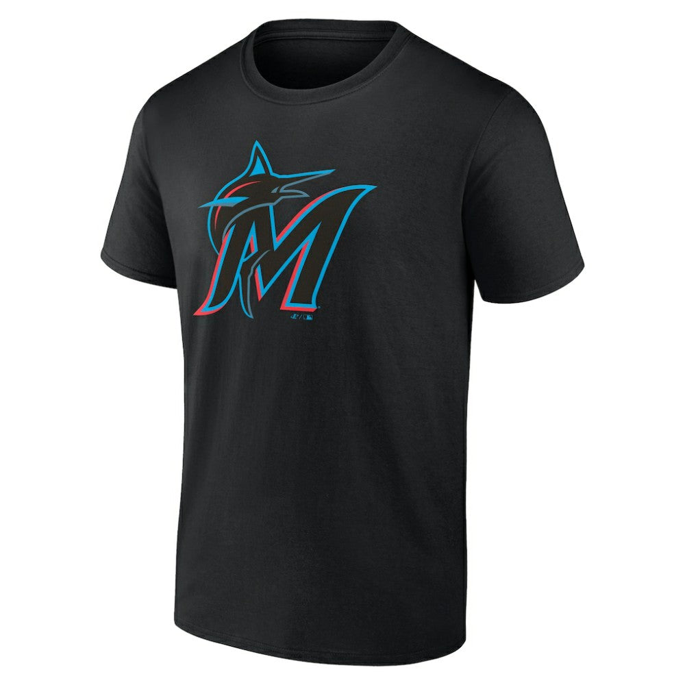 Miami Marlins Profile Big & Tall Primary Logo T-Shirt Black