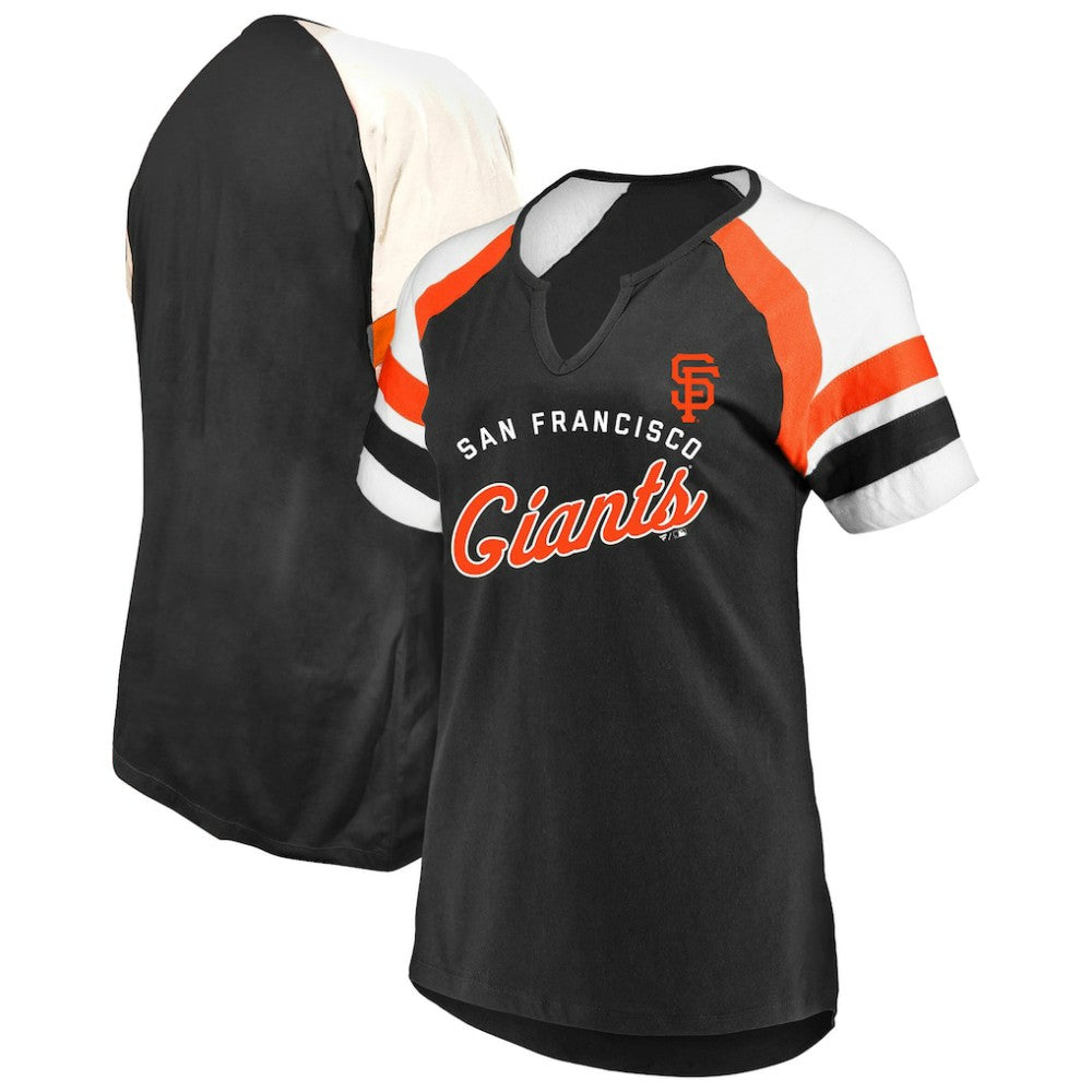 San Francisco Giants Profile Women's Arched Notch Neck T-Shirt Black