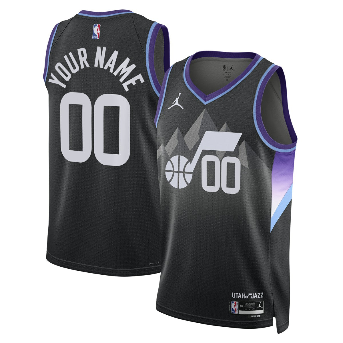 Utah Jazz Jordan Brand Unisex 2024/25 Custom Swingman Jersey - Statement Edition - Black online