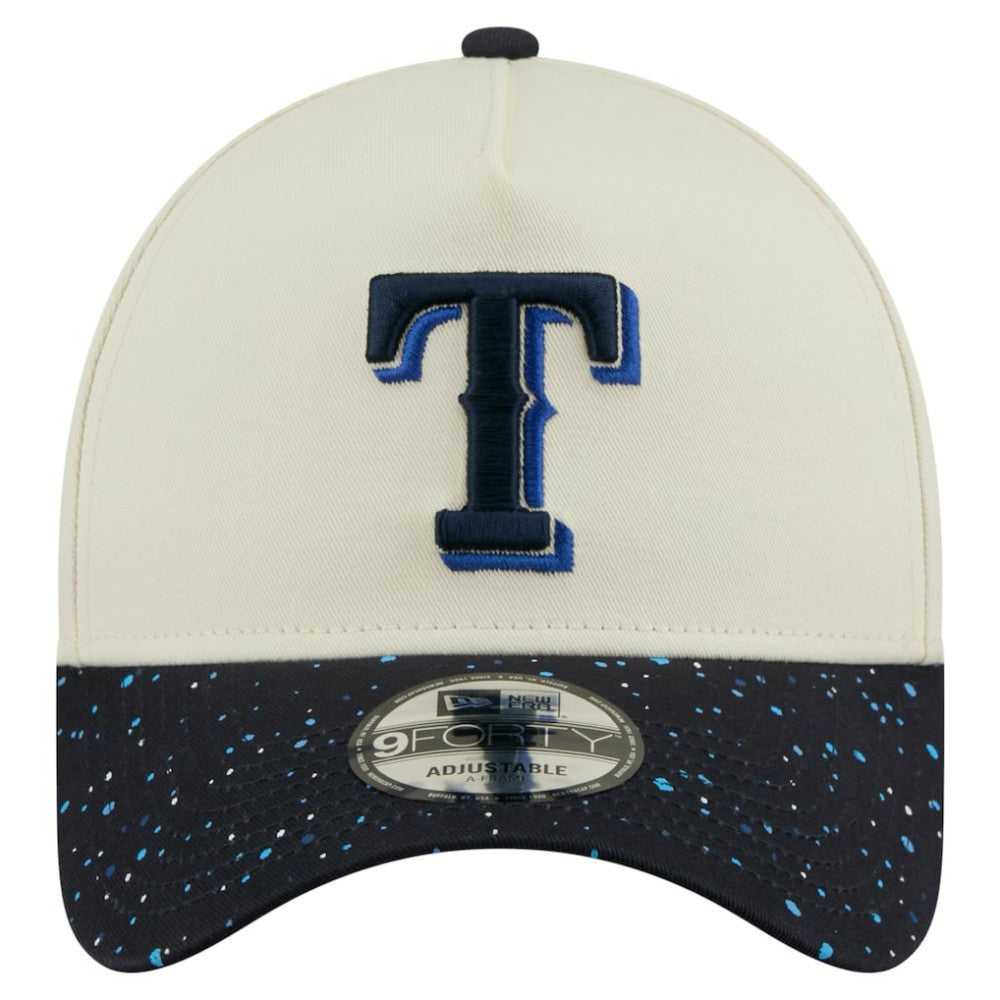 Texas Rangers Speckle A-Frame 9FORTY Adjustable Hat Cream | New Era