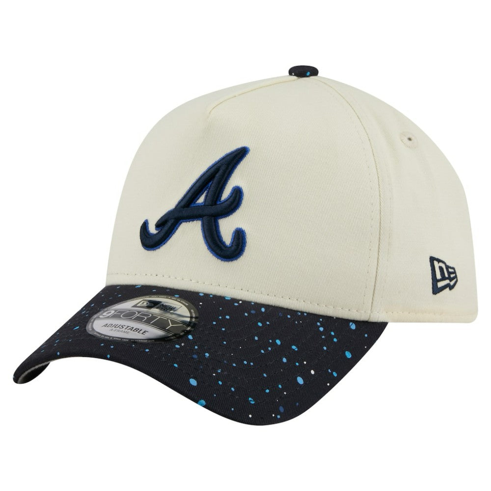 Atlanta Braves Speckle A-Frame 9FORTY Adjustable Hat Cream | New Era