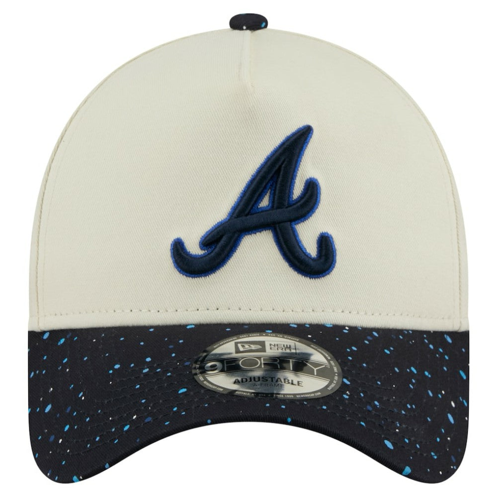 Atlanta Braves Speckle A-Frame 9FORTY Adjustable Hat Cream | New Era