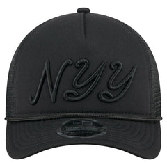 New York Yankees City Initial 9FORTY A-Frame M-Crown Adjustable Trucker Hat Black | New Era