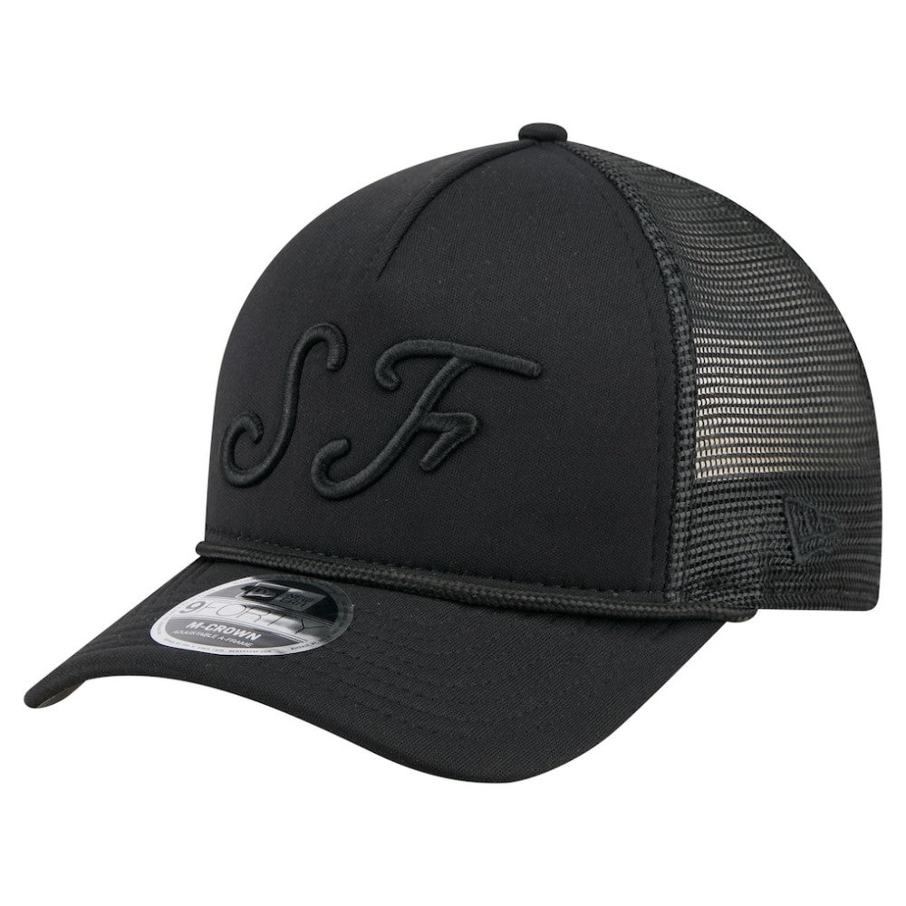 San Francisco Giants City Initial 9FORTY A-Frame M-Crown Adjustable Trucker Hat Black | New Era