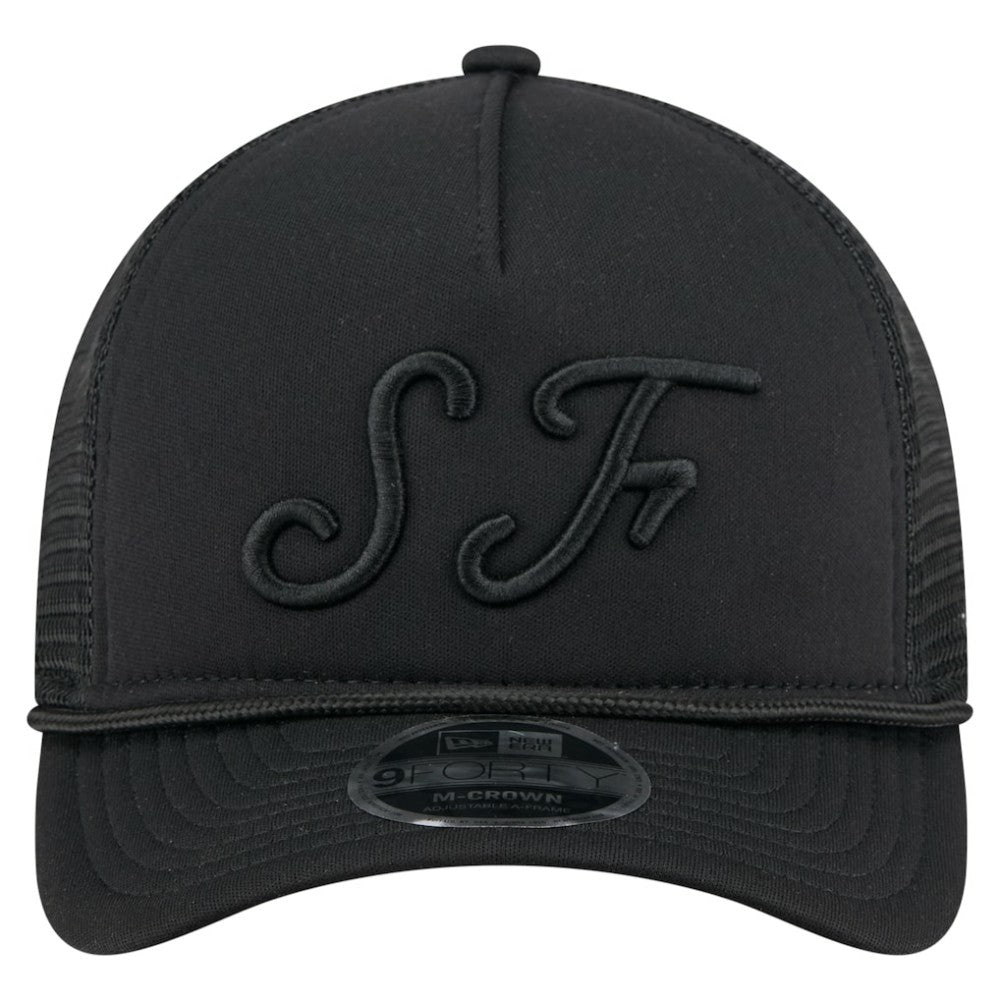 San Francisco Giants City Initial 9FORTY A-Frame M-Crown Adjustable Trucker Hat Black | New Era