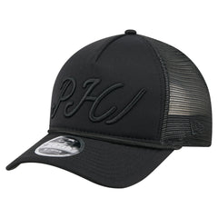 Philadelphia Phillies City Initial 9FORTY A-Frame M-Crown Adjustable Trucker Hat Black | New Era