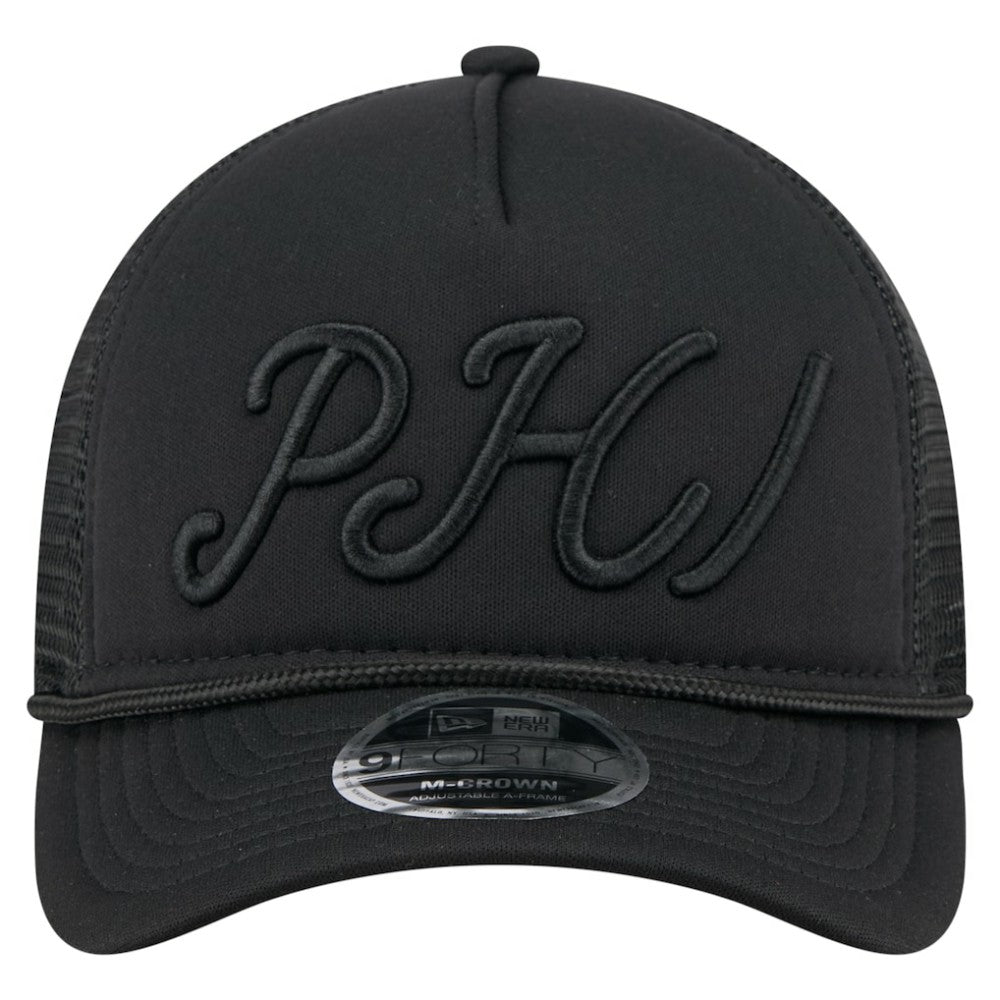 Philadelphia Phillies City Initial 9FORTY A-Frame M-Crown Adjustable Trucker Hat Black | New Era