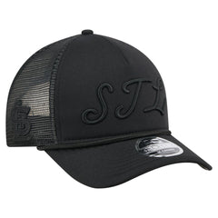 St. Louis Cardinals City Initial 9FORTY A-Frame M-Crown Adjustable Trucker Hat Black | New Era