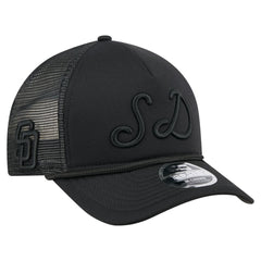 San Diego Padres City Initial 9FORTY A-Frame M-Crown Adjustable Trucker Hat Black | New Era