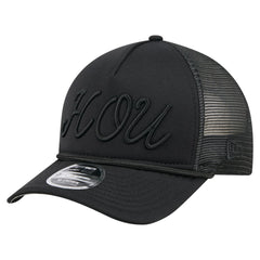 Houston Astros City Initial 9FORTY A-Frame M-Crown Adjustable Trucker Hat Black | New Era