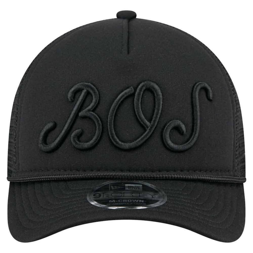 Boston Red Sox City Initial 9FORTY A-Frame M-Crown Adjustable Trucker Hat Black | New Era