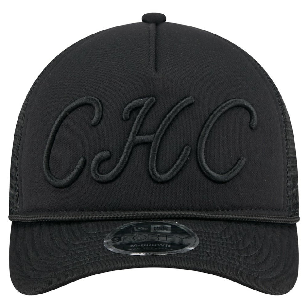 Chicago Cubs City Initial 9FORTY A-Frame M-Crown Adjustable Trucker Hat Black | New Era