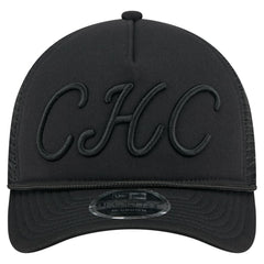 Chicago Cubs City Initial 9FORTY A-Frame M-Crown Adjustable Trucker Hat Black | New Era