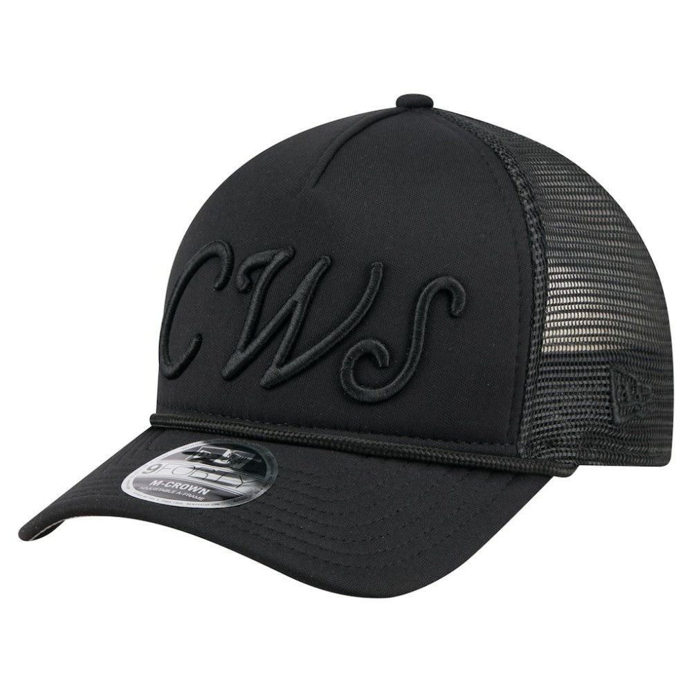 Chicago White Sox City Initial 9FORTY A-Frame M-Crown Adjustable Trucker Hat Black | New Era