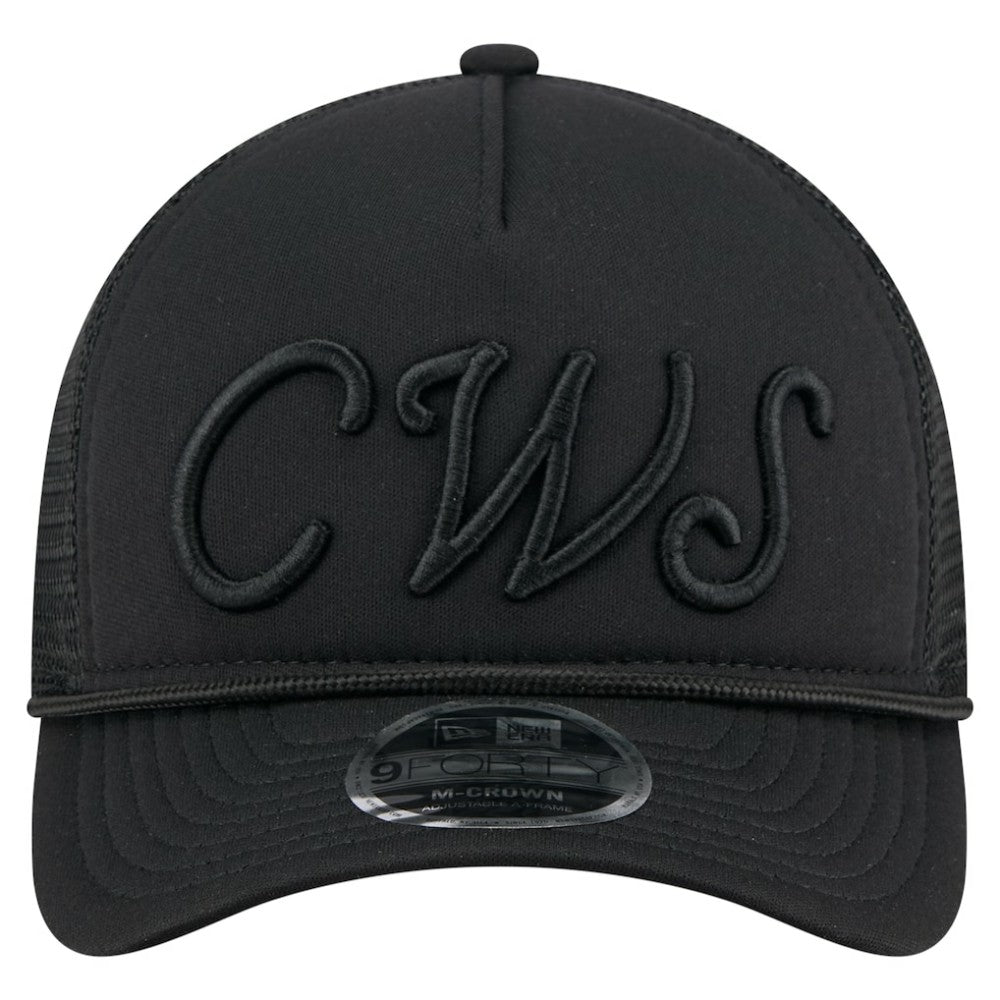 Chicago White Sox City Initial 9FORTY A-Frame M-Crown Adjustable Trucker Hat Black | New Era