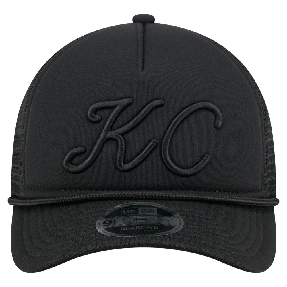 Kansas City Royals City Initial 9FORTY A-Frame M-Crown Adjustable Trucker Hat Black | New Era