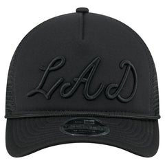 Los Angeles Dodgers City Initial 9FORTY A-Frame M-Crown Adjustable Trucker Hat Black | New Era