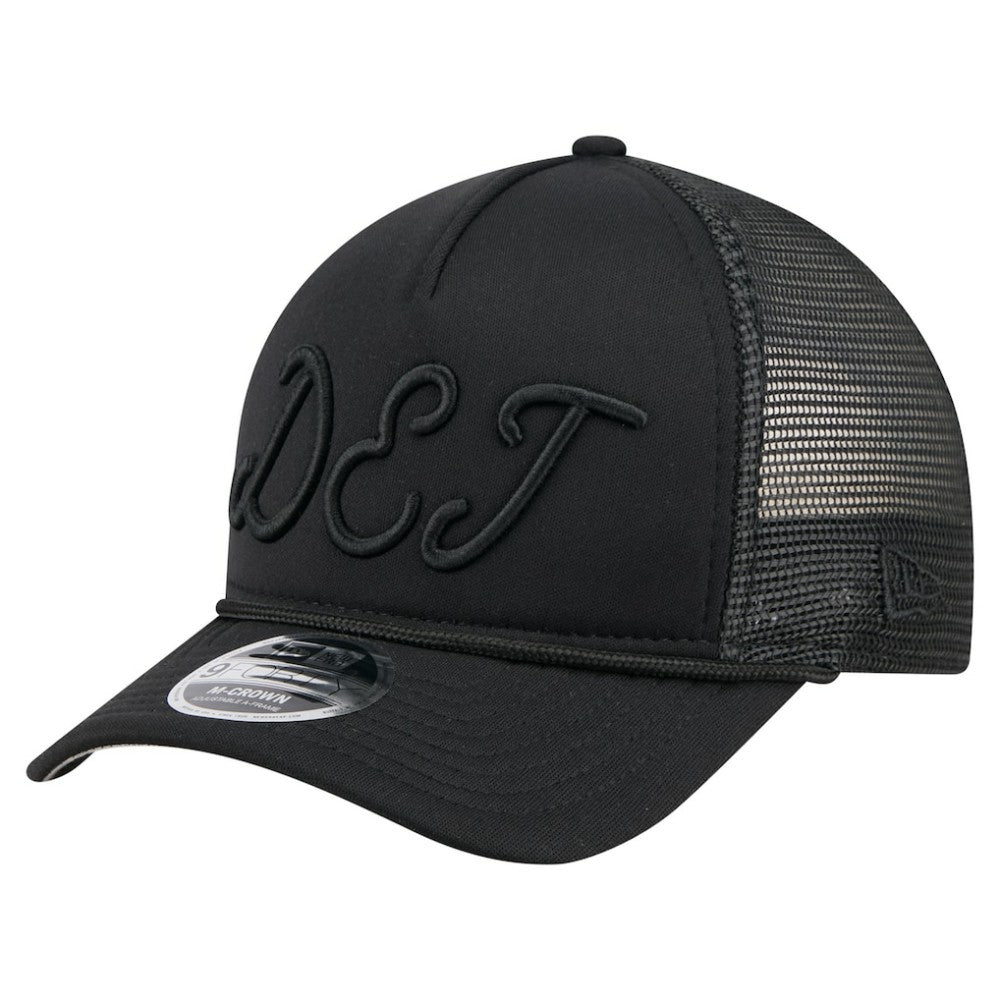 Detroit Tigers City Initial 9FORTY A-Frame M-Crown Adjustable Trucker Hat Black | New Era