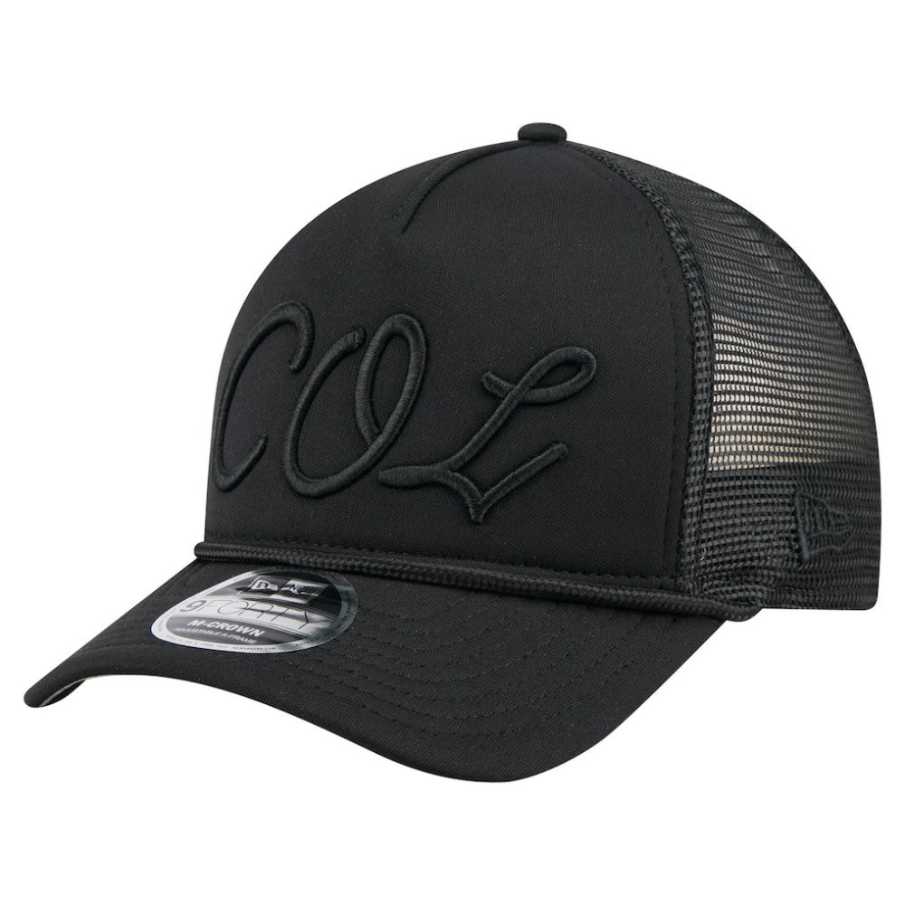 Colorado Rockies City Initial 9FORTY A-Frame M-Crown Adjustable Trucker Hat Black | New Era