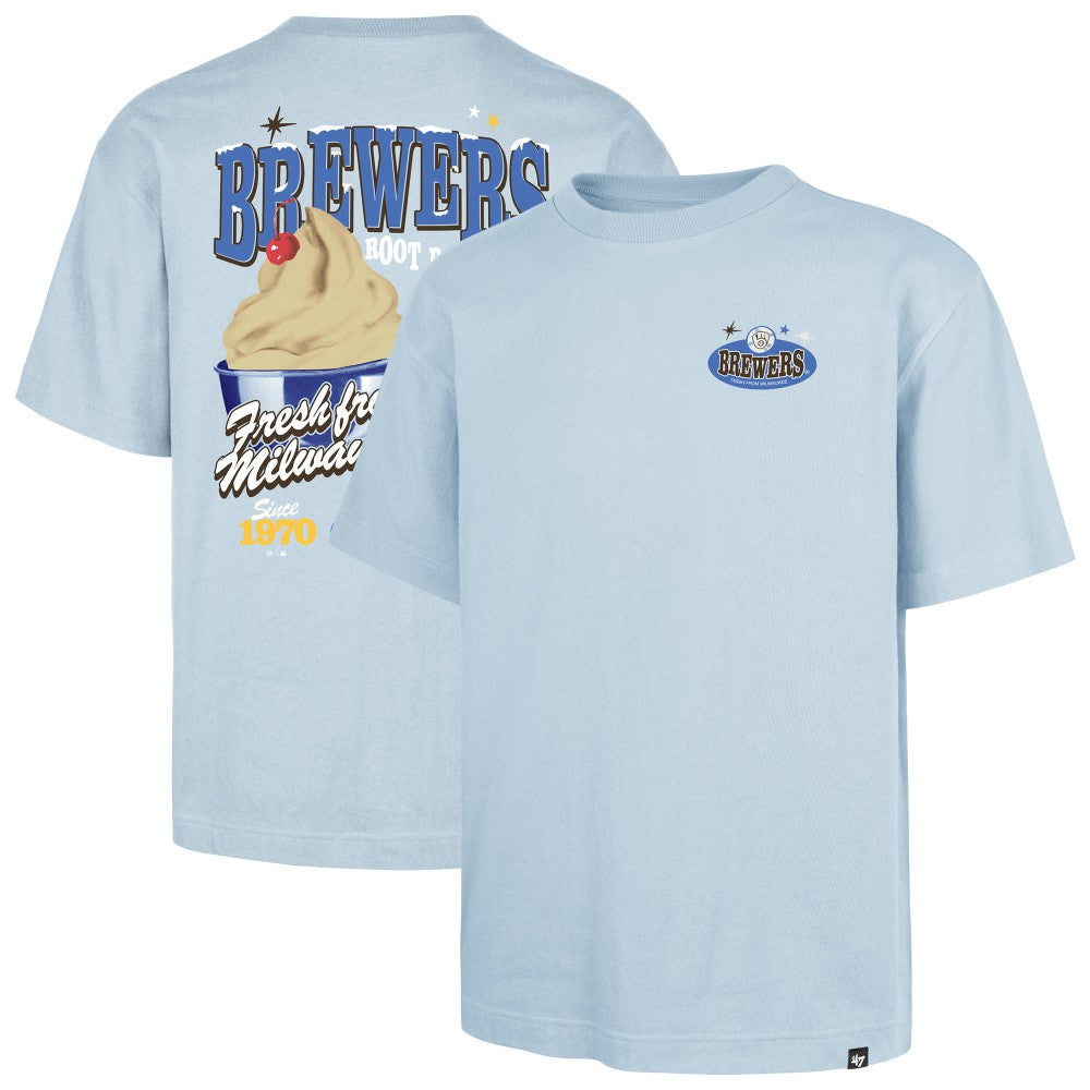Milwaukee Brewers Ice Cream Parlor Foundation T-Shirt Light Blue | 47 brand