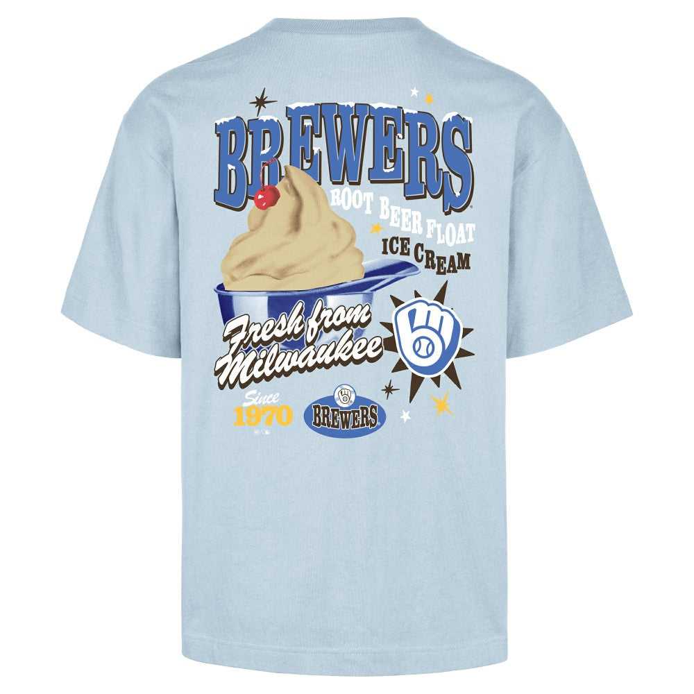 Milwaukee Brewers Ice Cream Parlor Foundation T-Shirt Light Blue | 47 brand