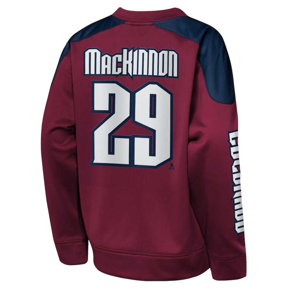 Nathan MacKinnon Colorado Avalanche Outerstuff Youth Best Defense Name & Number Crewneck Sweatshirt Burgundy