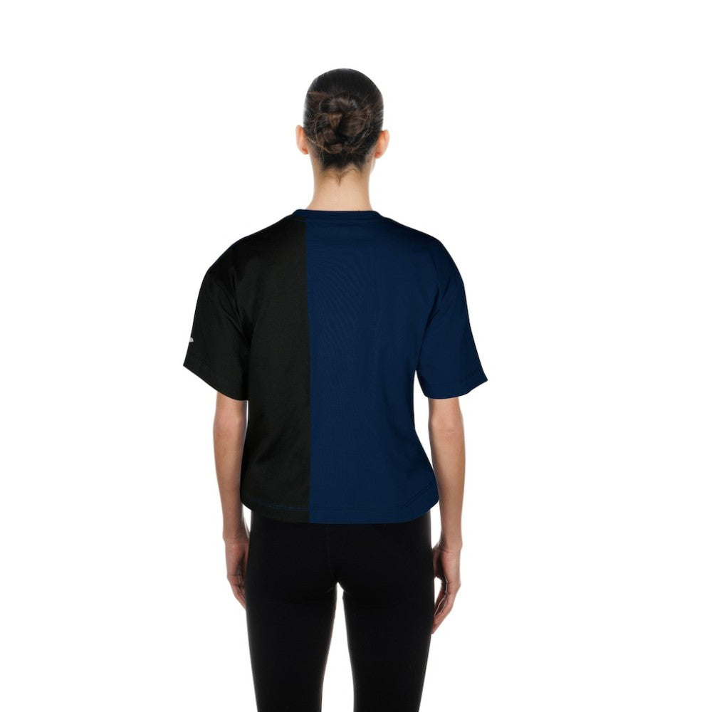 Houston Astros Women's Upcycled Colorblocked Boxy Cropped T-Shirt Navy | New Era