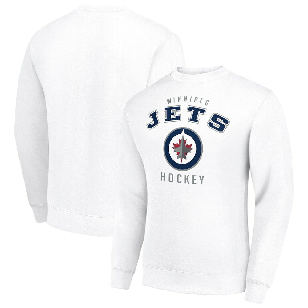 Winnipeg Jets Men's Starter Team Logo Fleece Pullover Sweatshirt White