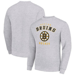 Boston Bruins Men's Starter Team Logo Fleece Pullover Sweatshirt Heather Gray