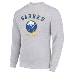 Buffalo Sabres Men's Starter Team Logo Fleece Pullover Sweatshirt Heather Gray
