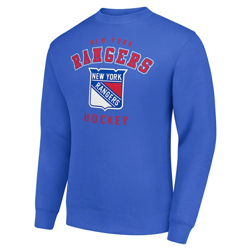 New York Rangers Men's Starter Team Logo Fleece Pullover Sweatshirt Blue