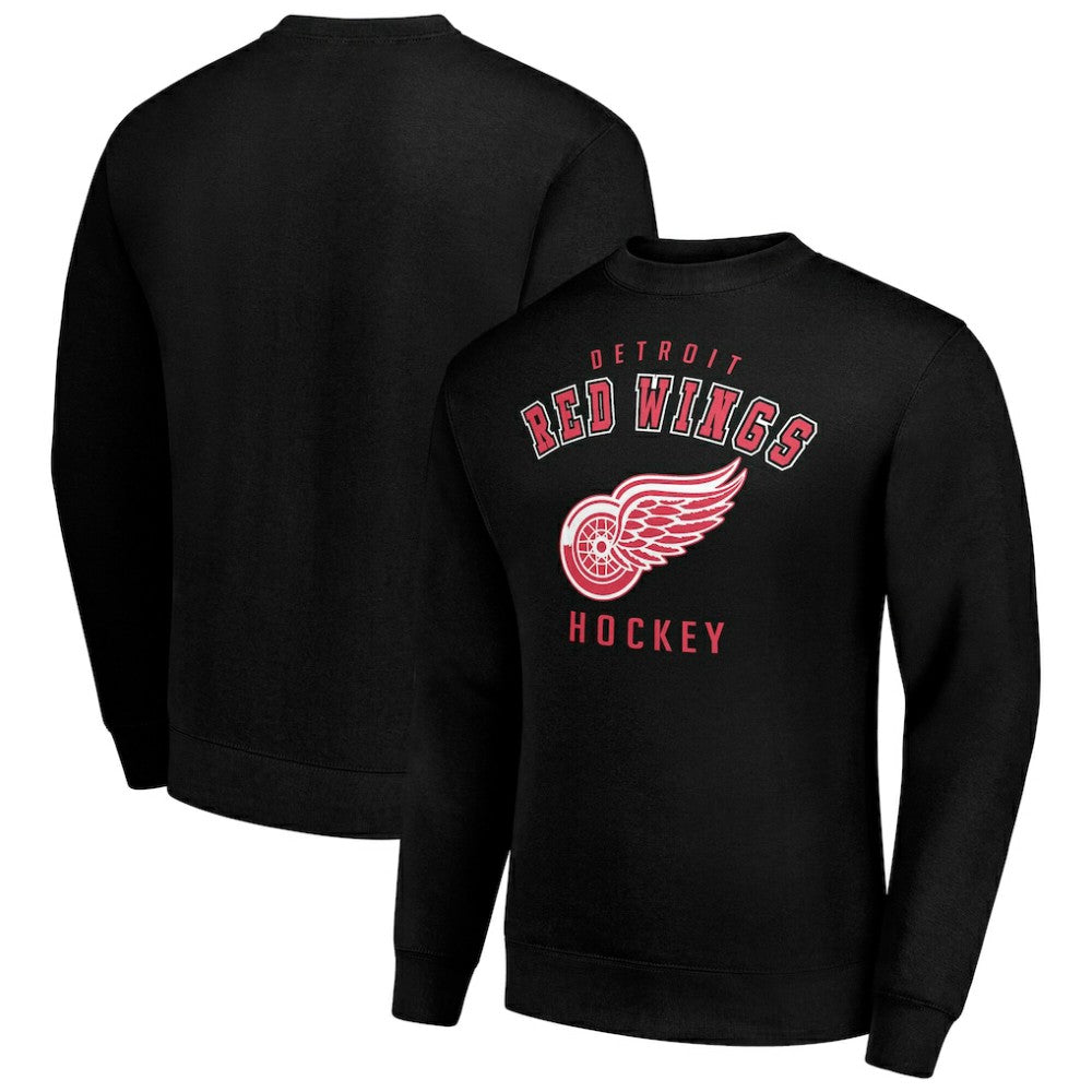 Detroit Red Wings Men's Starter Team Logo Fleece Pullover Sweatshirt Black