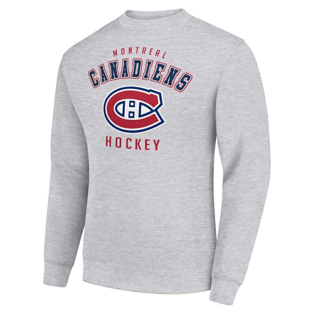 Montreal Canadiens Men's Starter Team Logo Fleece Pullover Sweatshirt Heather Gray