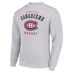 Montreal Canadiens Men's Starter Team Logo Fleece Pullover Sweatshirt Heather Gray
