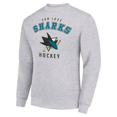 San Jose Sharks Men's Starter Team Logo Fleece Pullover Sweatshirt Heather Gray