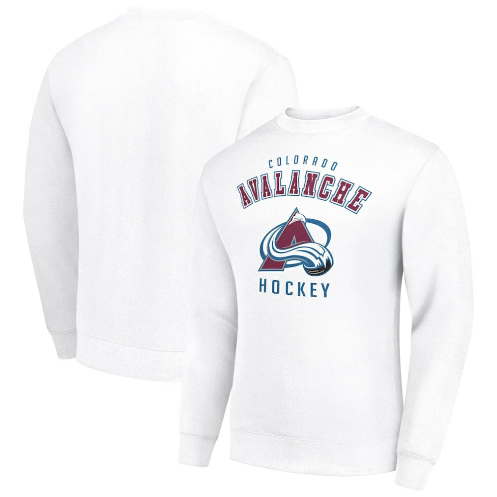 Colorado Avalanche Men's Starter Team Logo Fleece Pullover Sweatshirt White