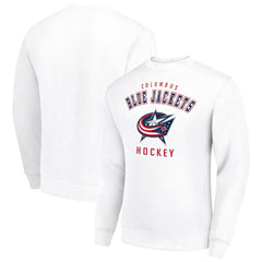 Columbus Blue Jackets Men's Starter Team Logo Fleece Pullover Sweatshirt White